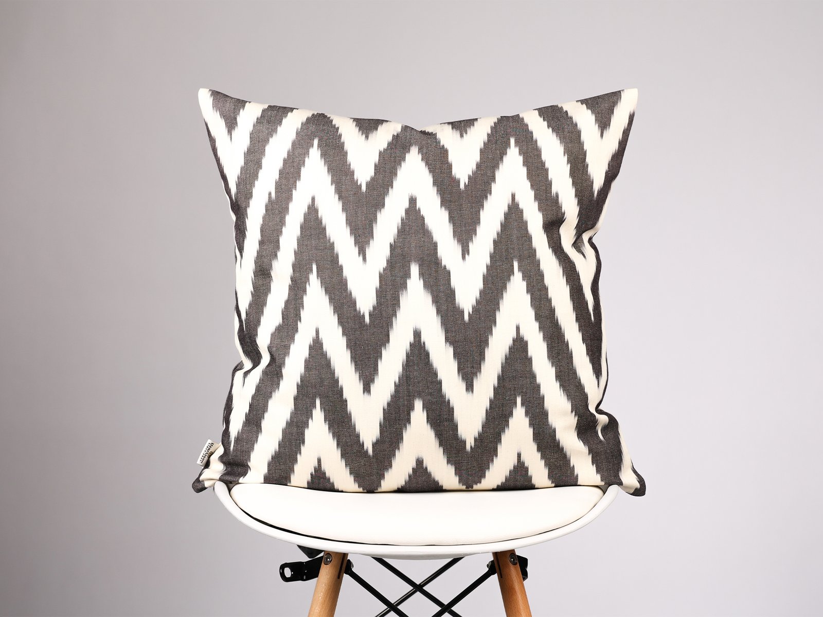 Black Chevron Ikat Cushion Cover