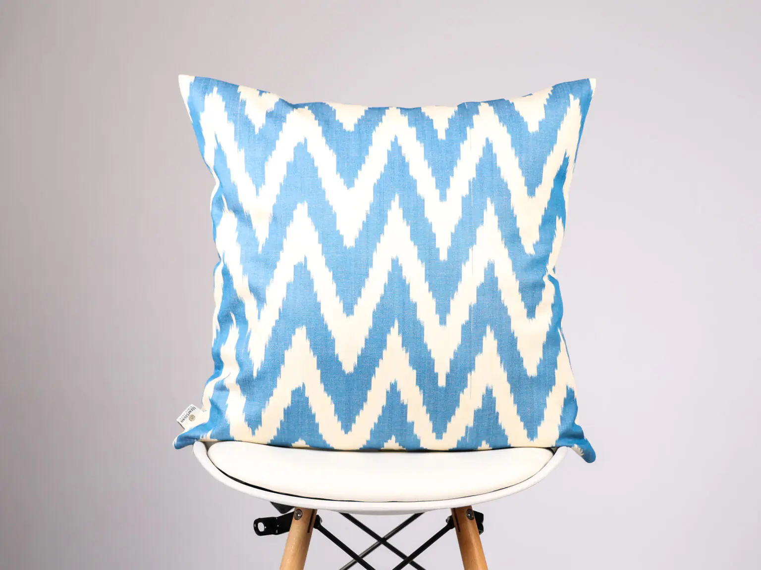 Blue Chevron Ikat Cushion Cover
