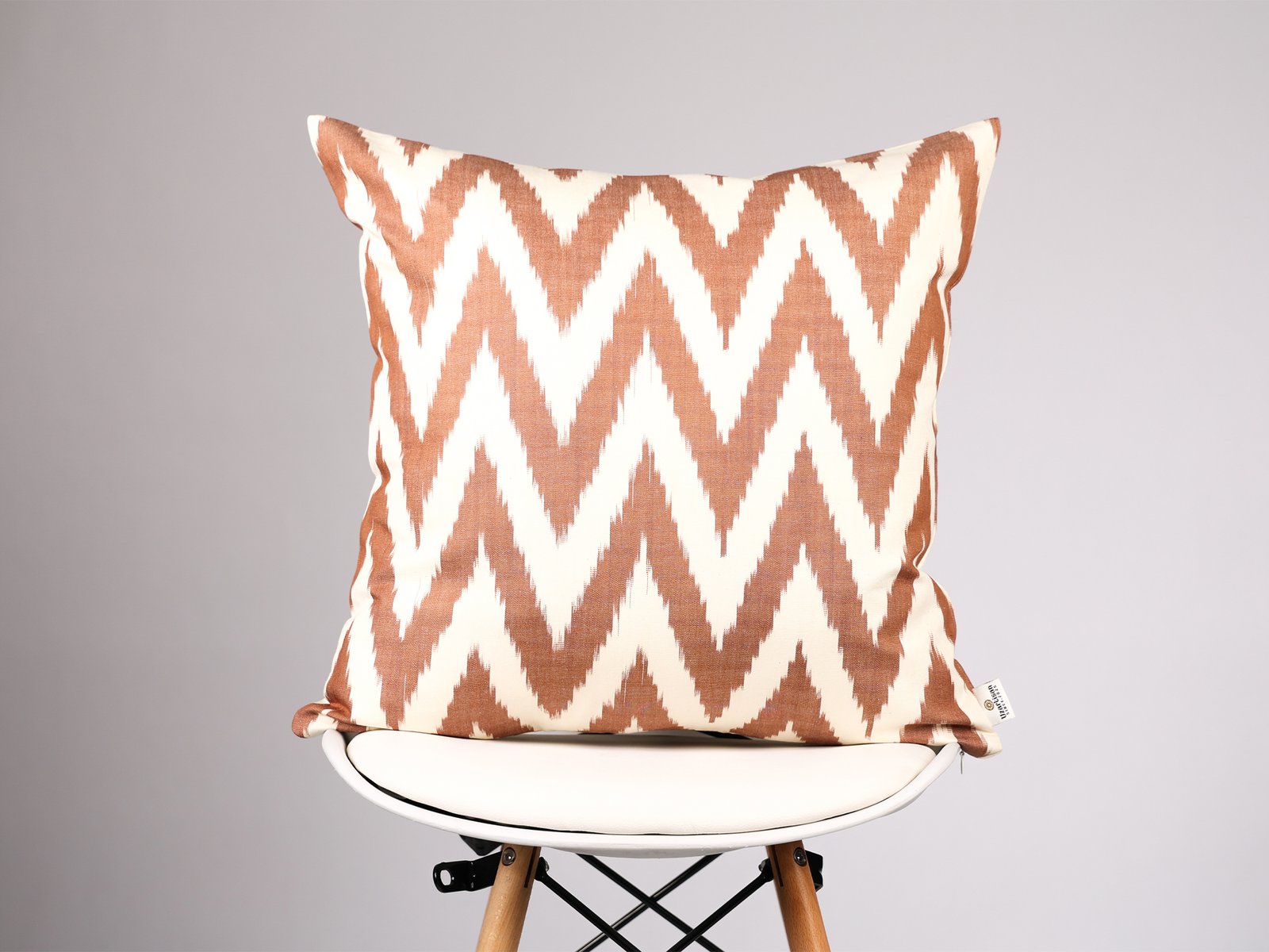 Brown Chevron Ikat Cushion Cover