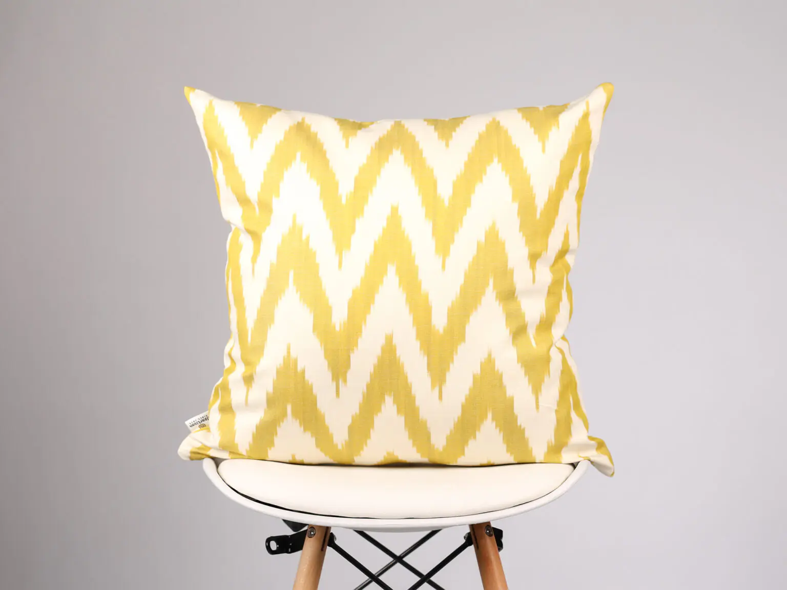 Yellow Chevron Ikat Cushion Cover