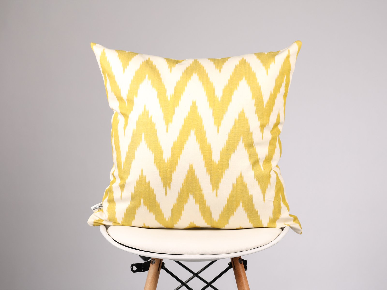 Yellow Chevron Ikat Cushion Cover