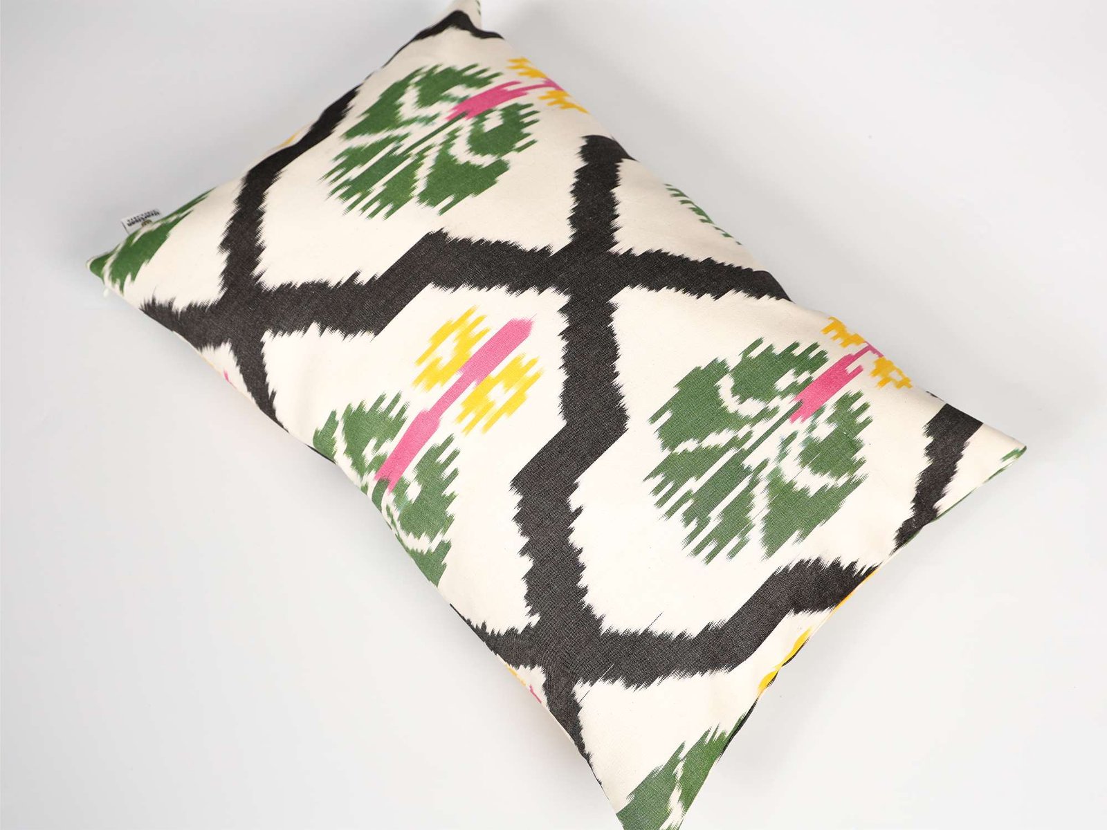 Black and Green Ikat Decorative Cushion Cover - Image 6