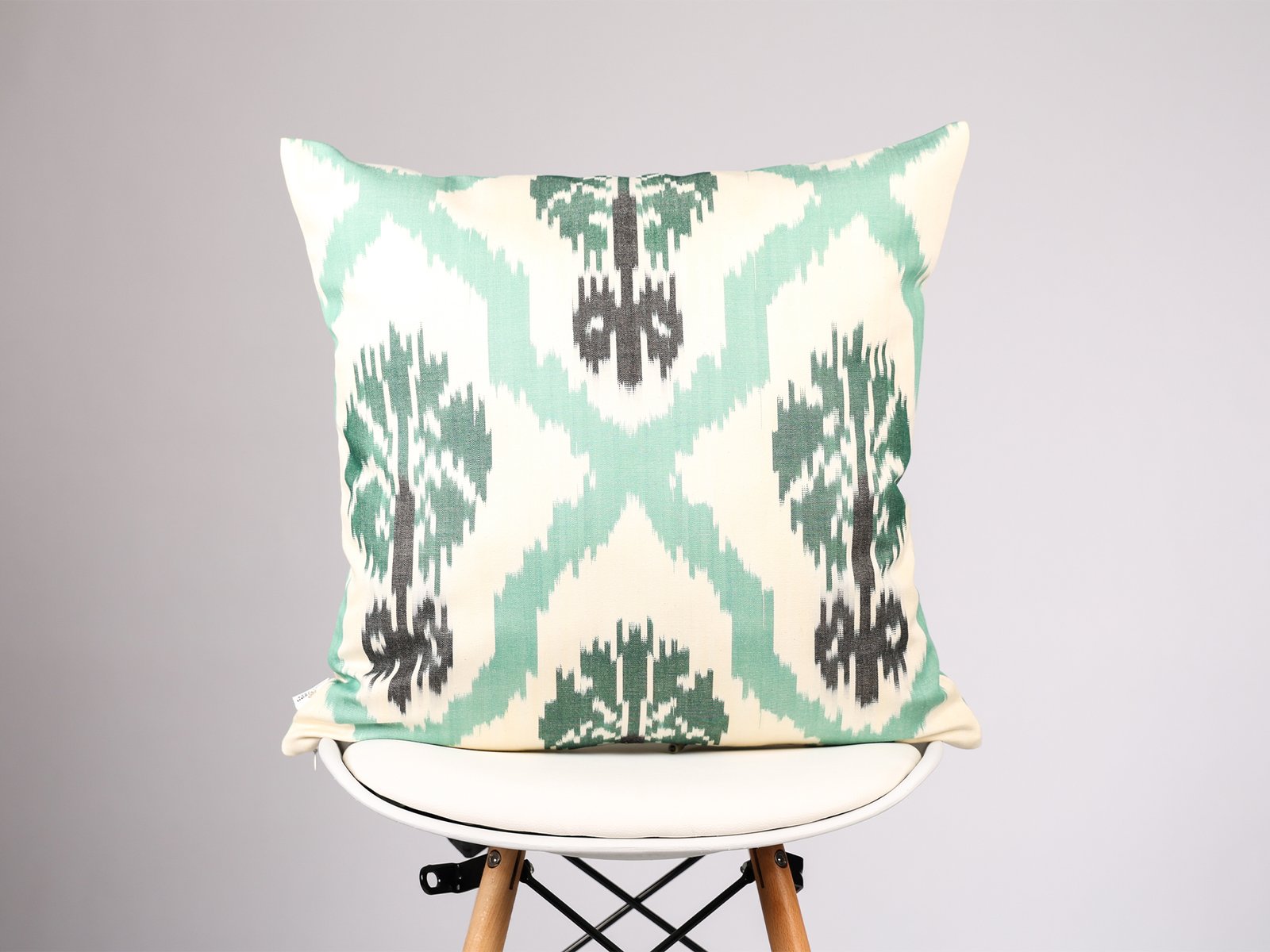 Mint Green Ikat Pillow Cover