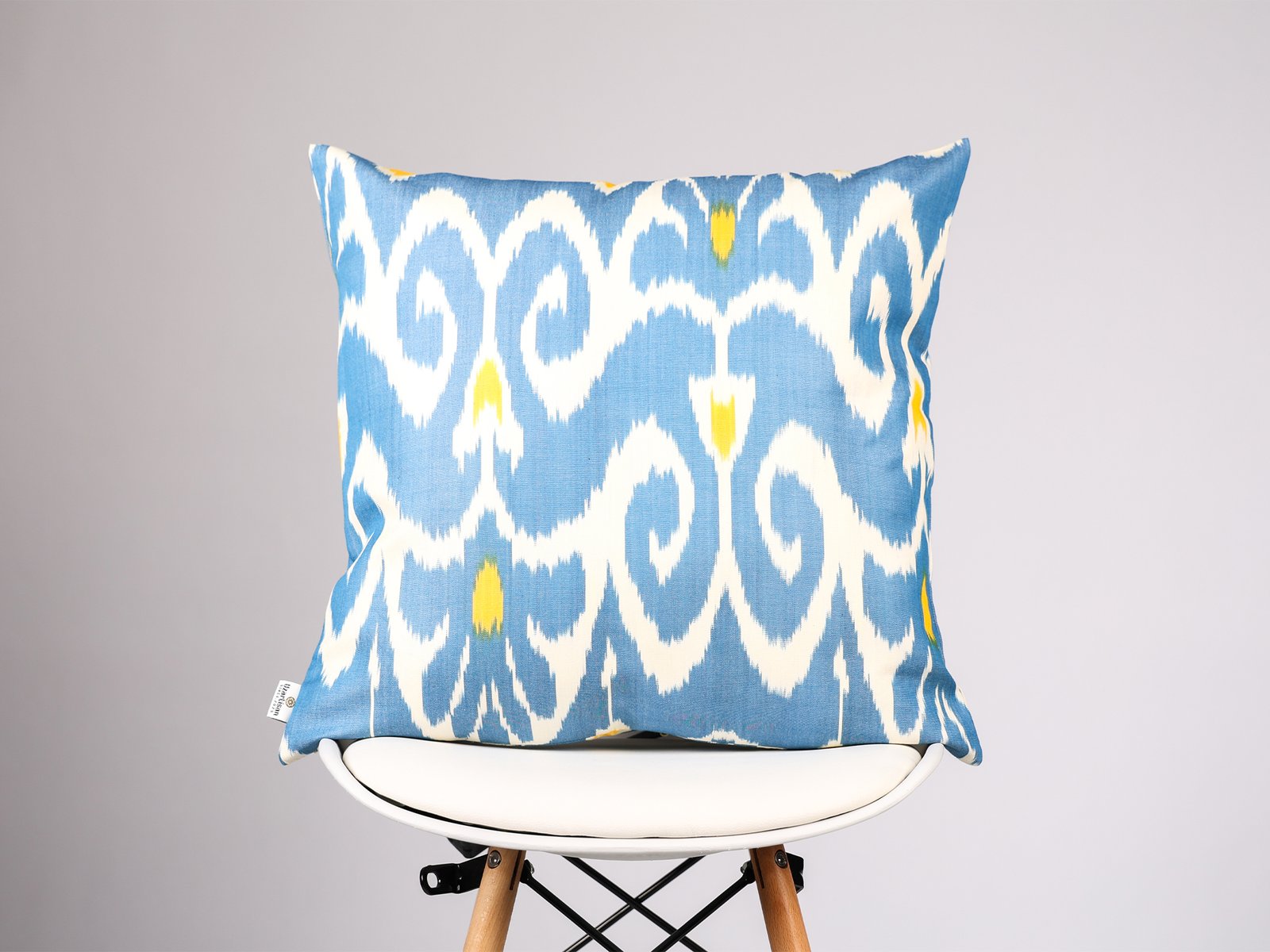 Blue Ikat Pillow Cover For Sale