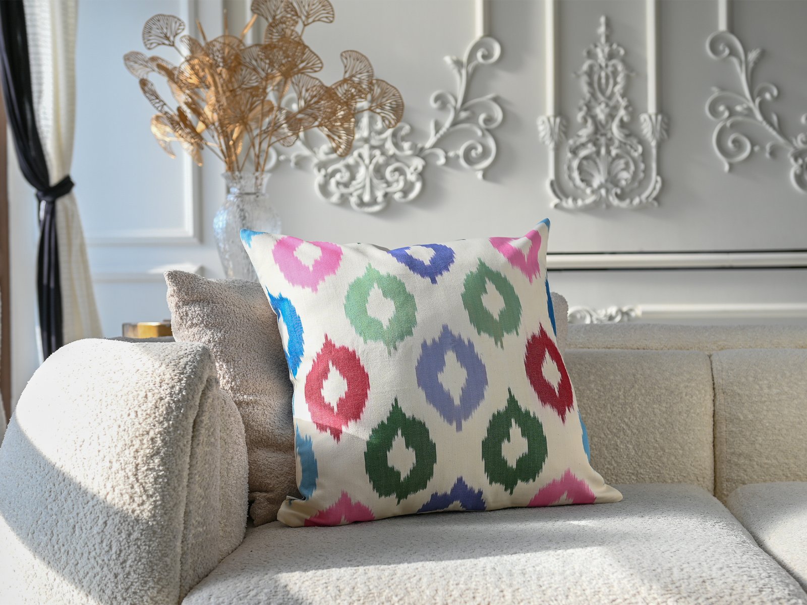 Multicolor Ikat Pillow Cover - Image 3