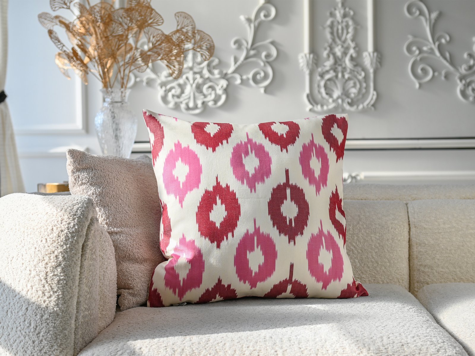 Pink Ikat Pillow Cover - Image 3