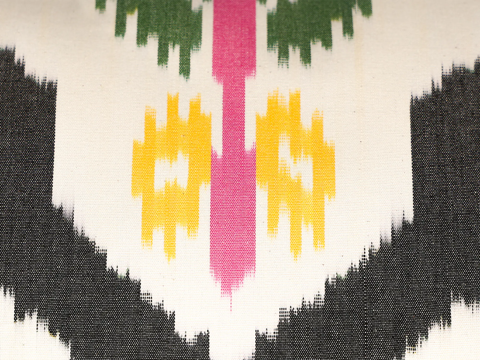 Black and Green Ikat Decorative Cushion Cover