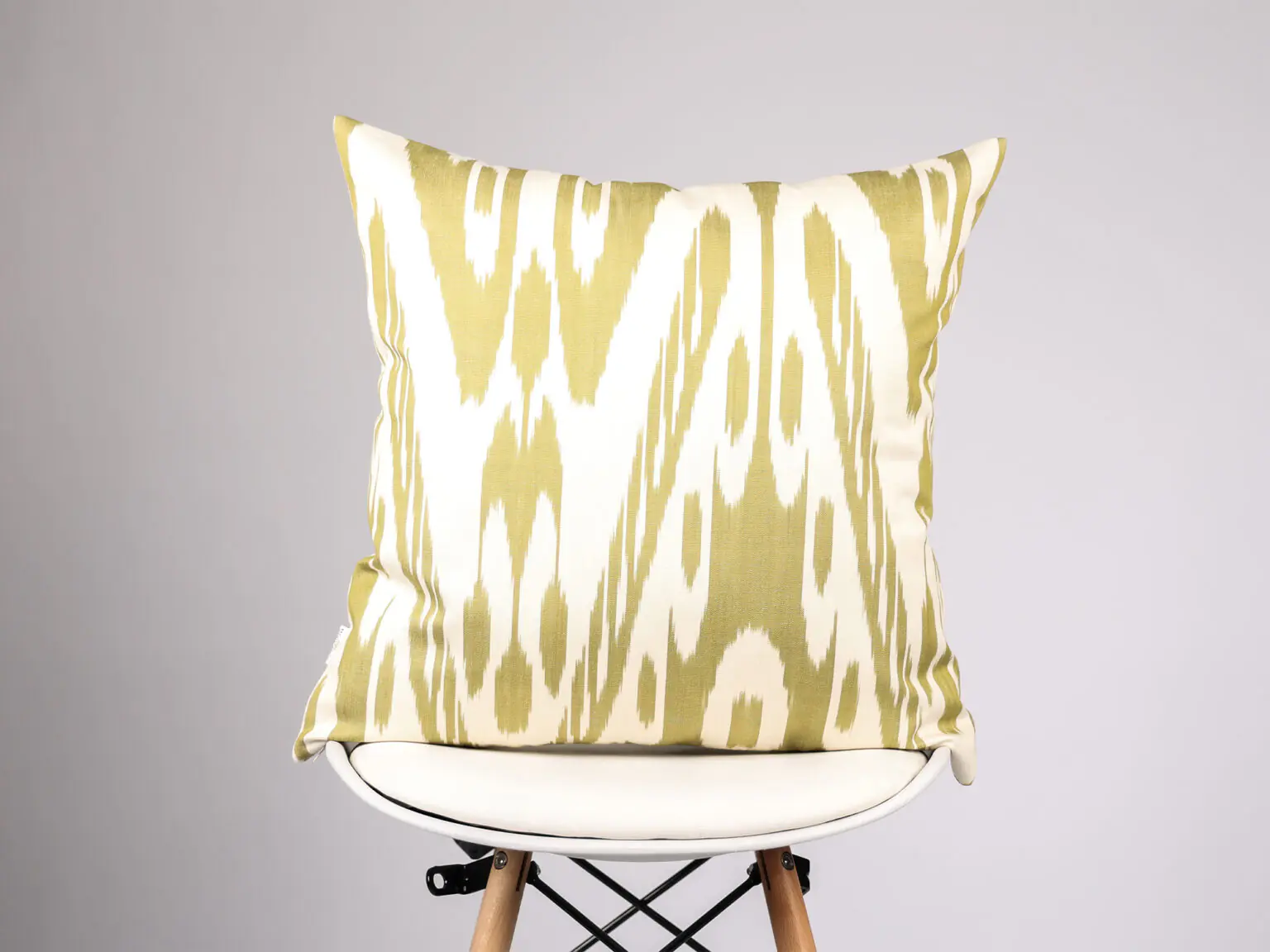 Golden Ikat Pattern Pillow Cover