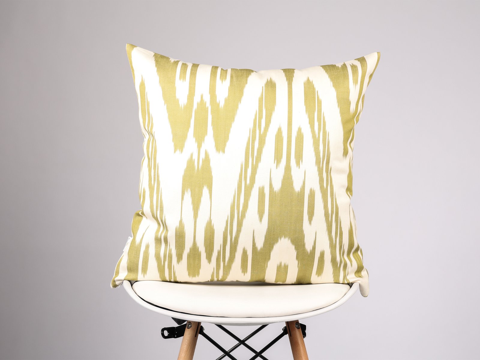 Golden Ikat Pattern Pillow Cover