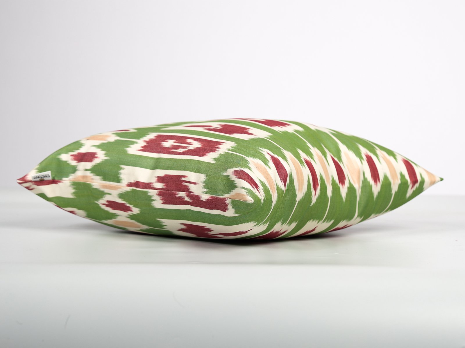 Green Handmade Ikat Pillow Cover For Sale - Image 8