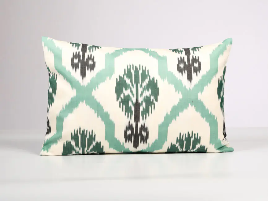 Mint Green Ikat Cushion Cover