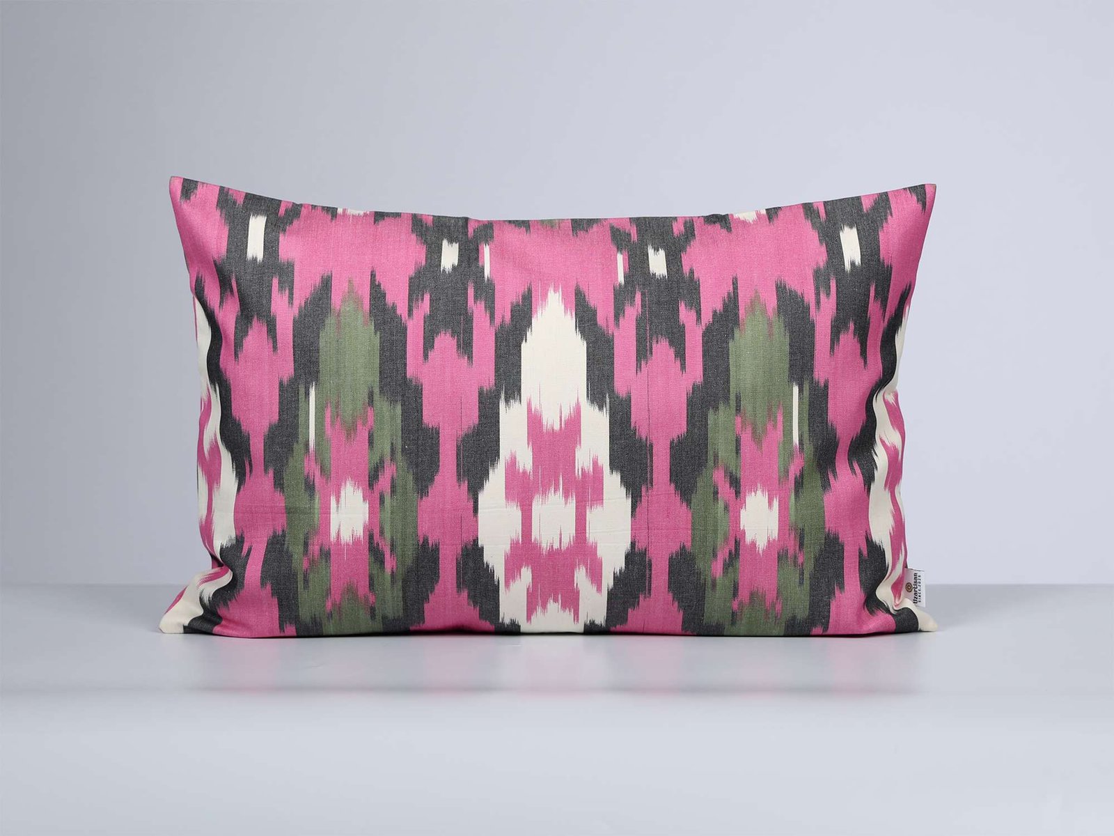 Pink and Black Ikat Cushion Cover - Image 2