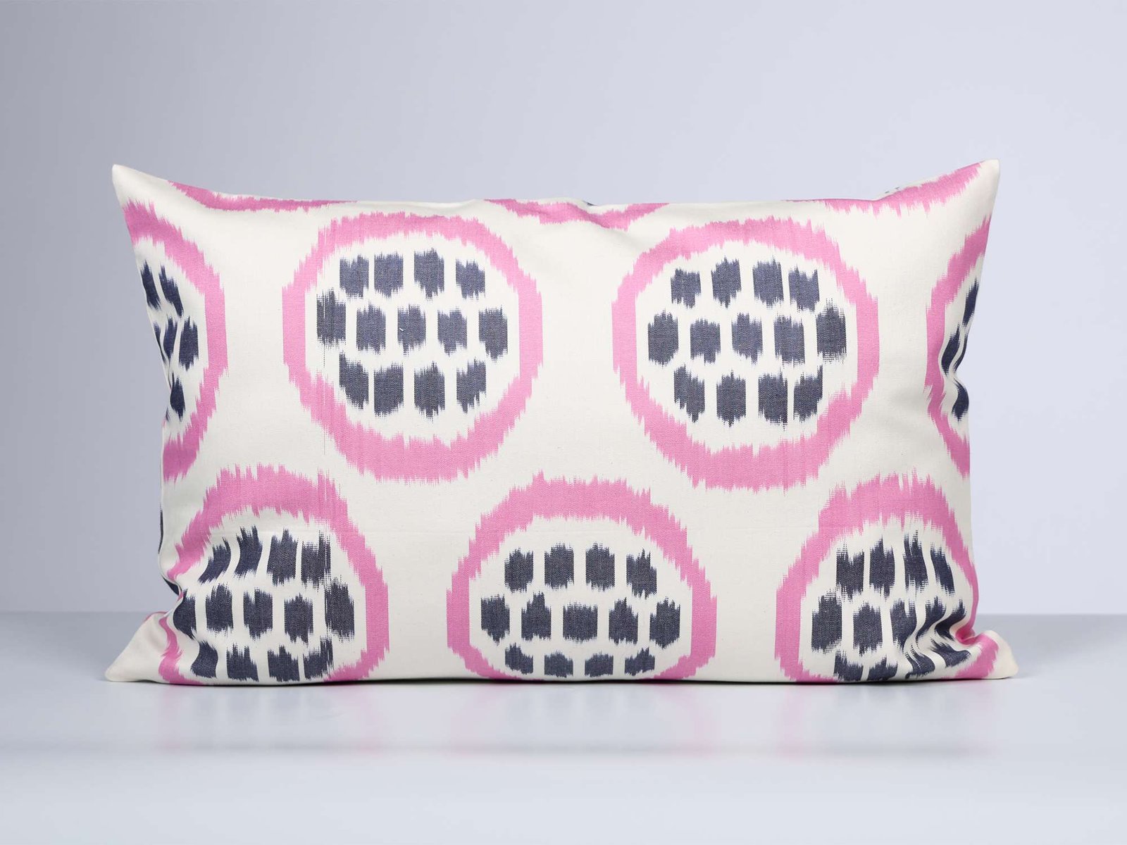 Elegant Pink Ikat Cushion Cover - Image 2