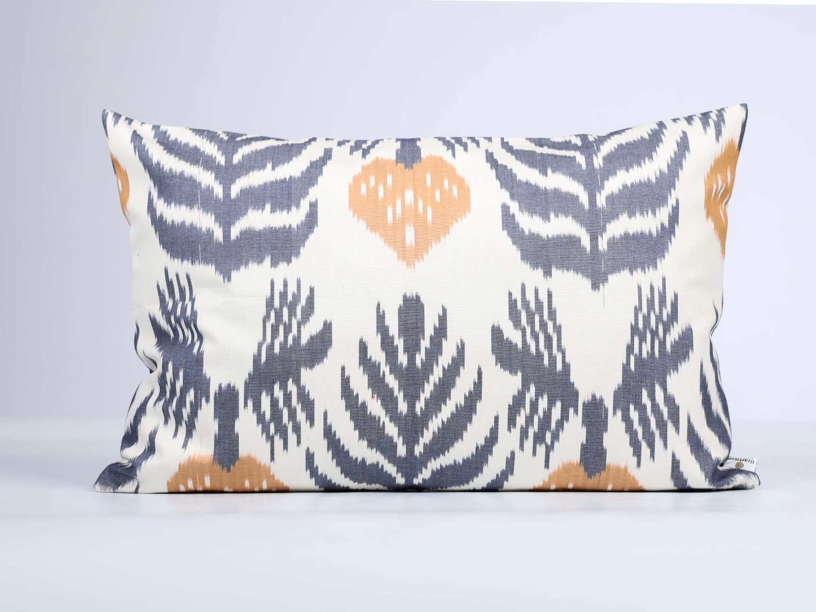 Elegant Gray Ikat Cushion Cover - Image 2