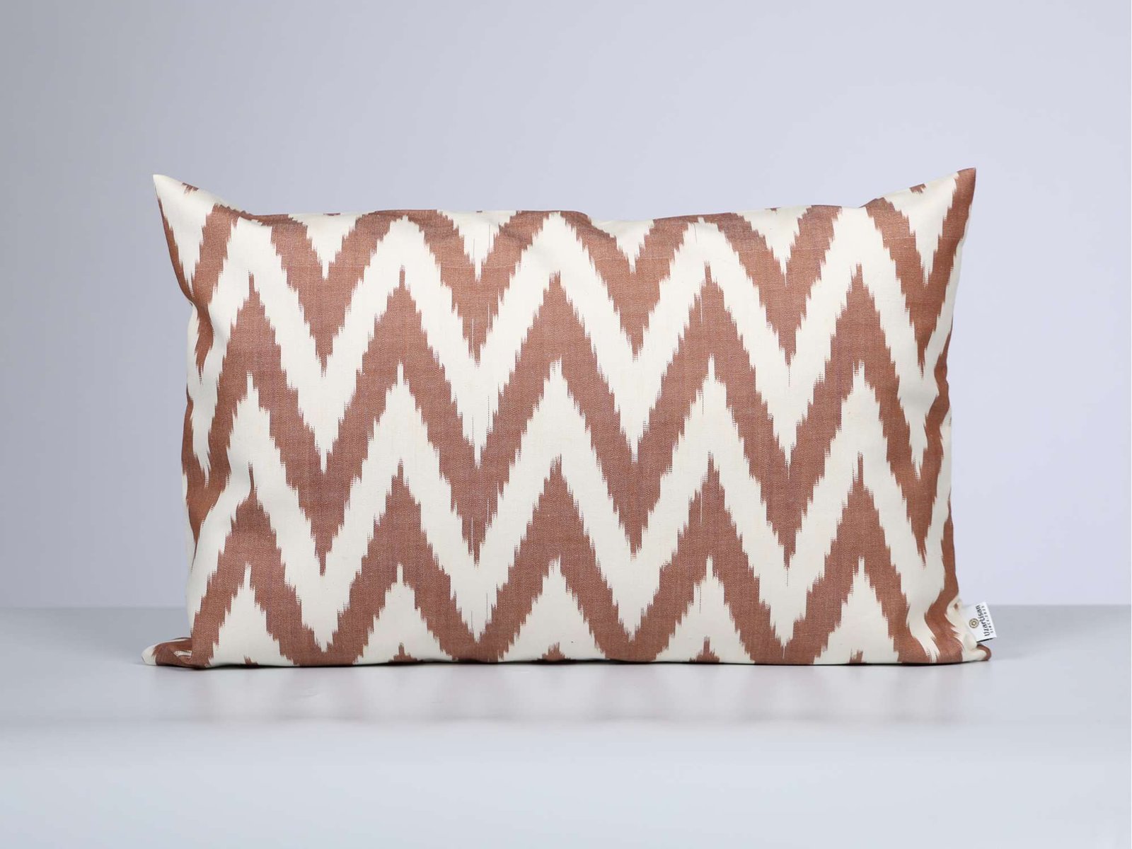 Brown Chevron Cotton Ikat Cushion Cover - Image 2