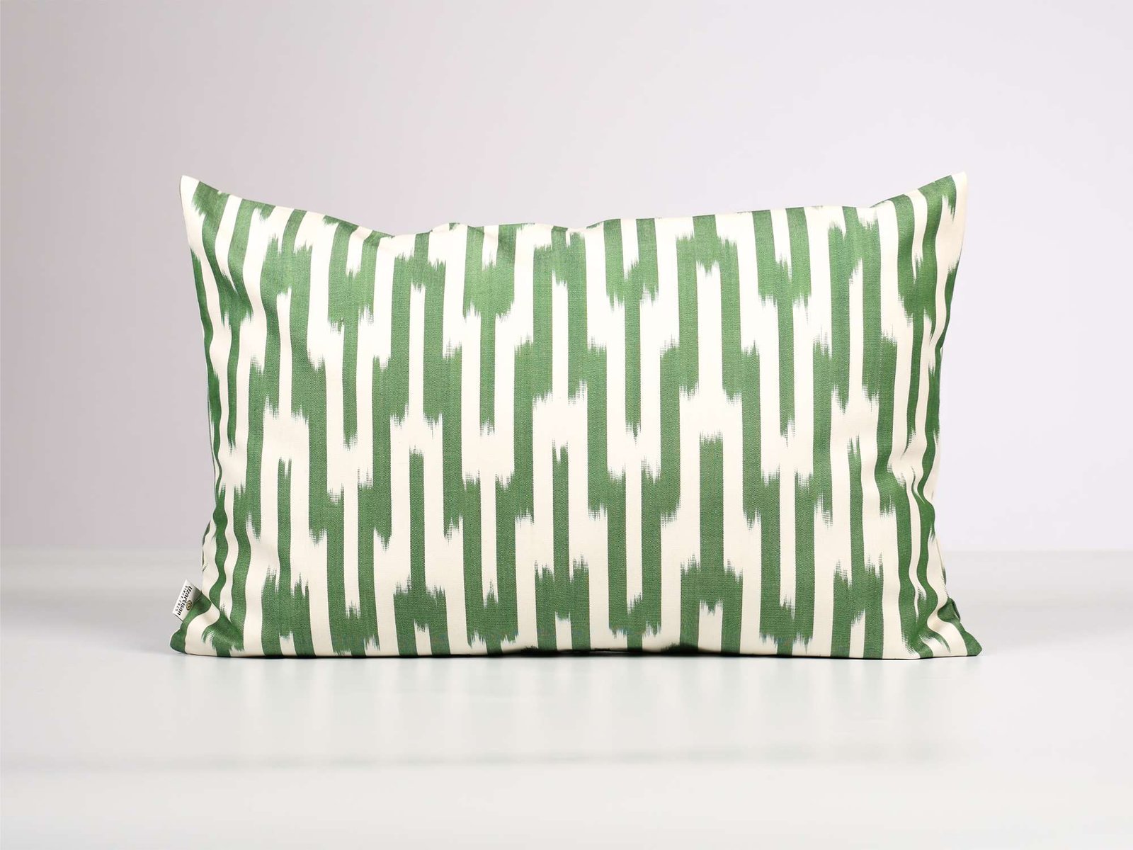 Green Ikat Stripe Cushion Cover - Image 2