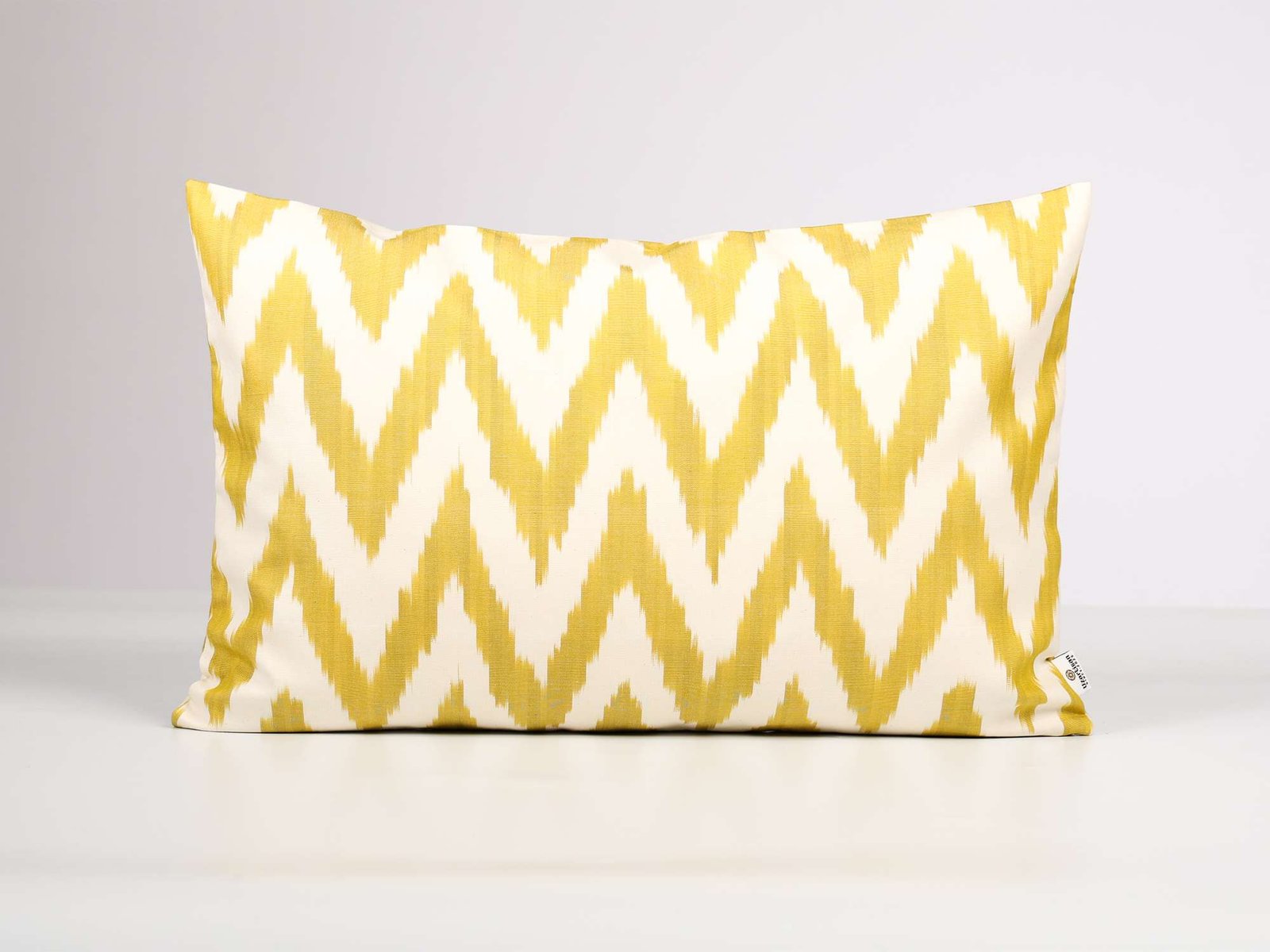 Yellow Cotton Ikat Cushion Cover - Image 2
