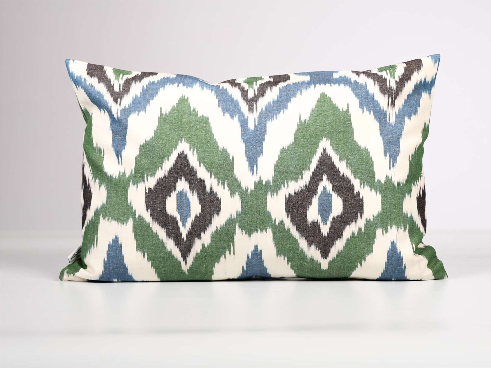 Green Blue Ikat Cushion Cover - Image 2