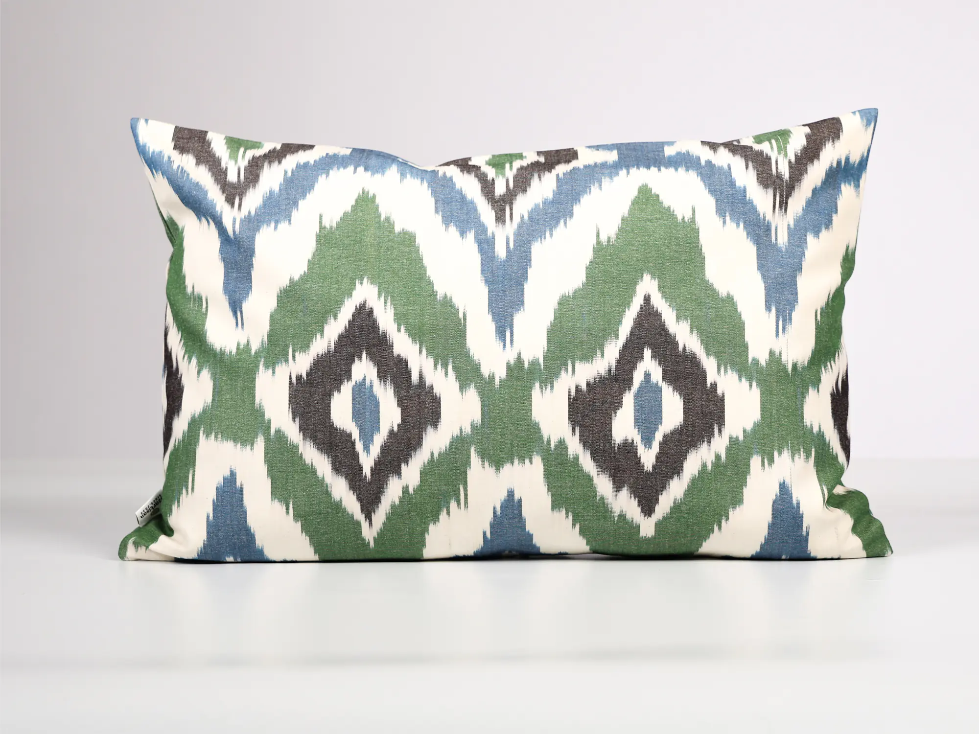Green Blue Ikat Cushion Cover