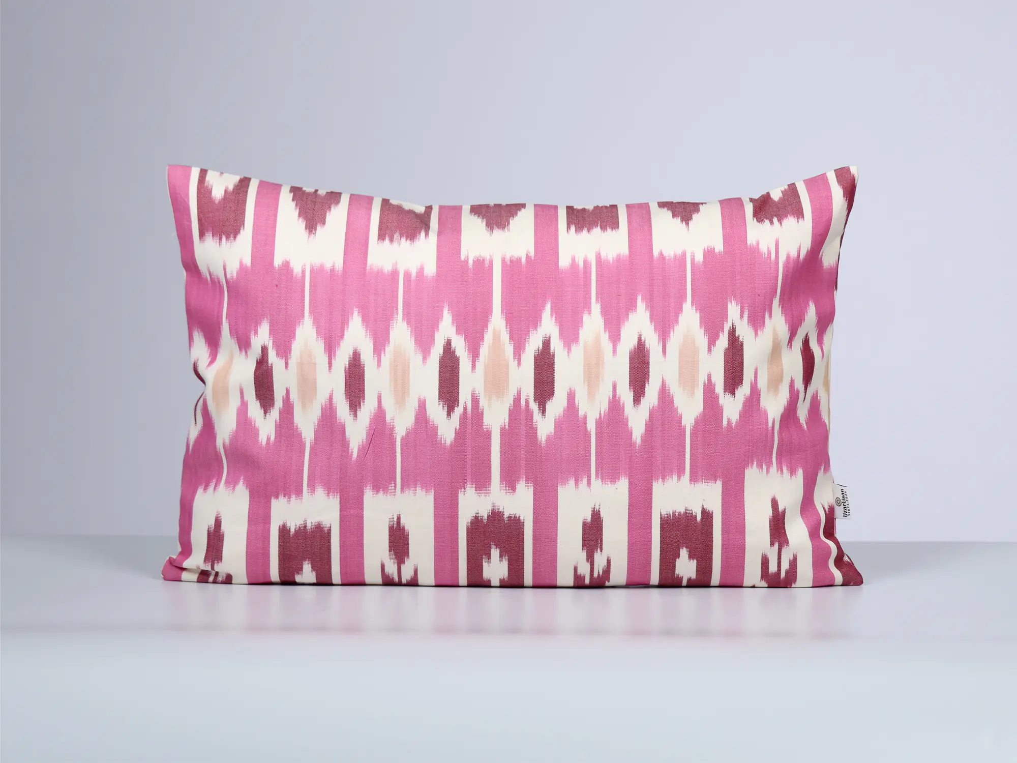 Pink Ikat Stripe Cushion Cover