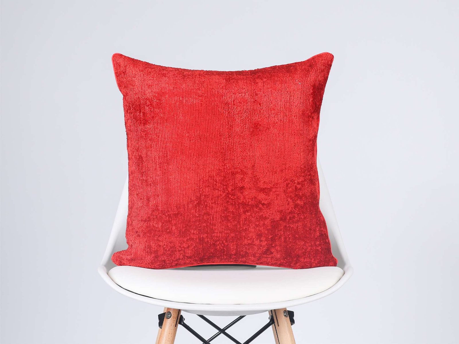 Red Silk Velvet Handwoven Pillow Cover