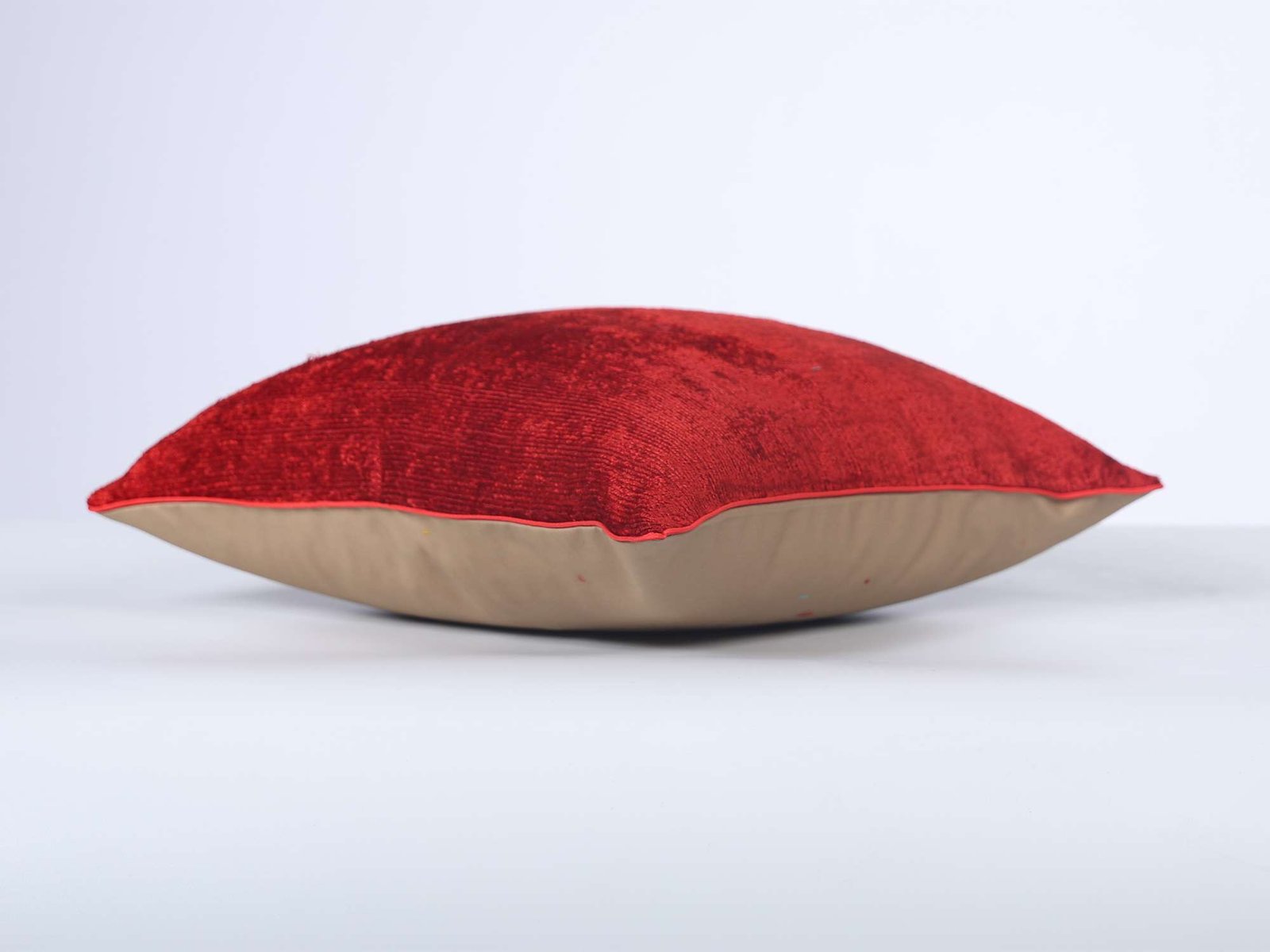 Red Silk Velvet Handwoven Pillow Cover