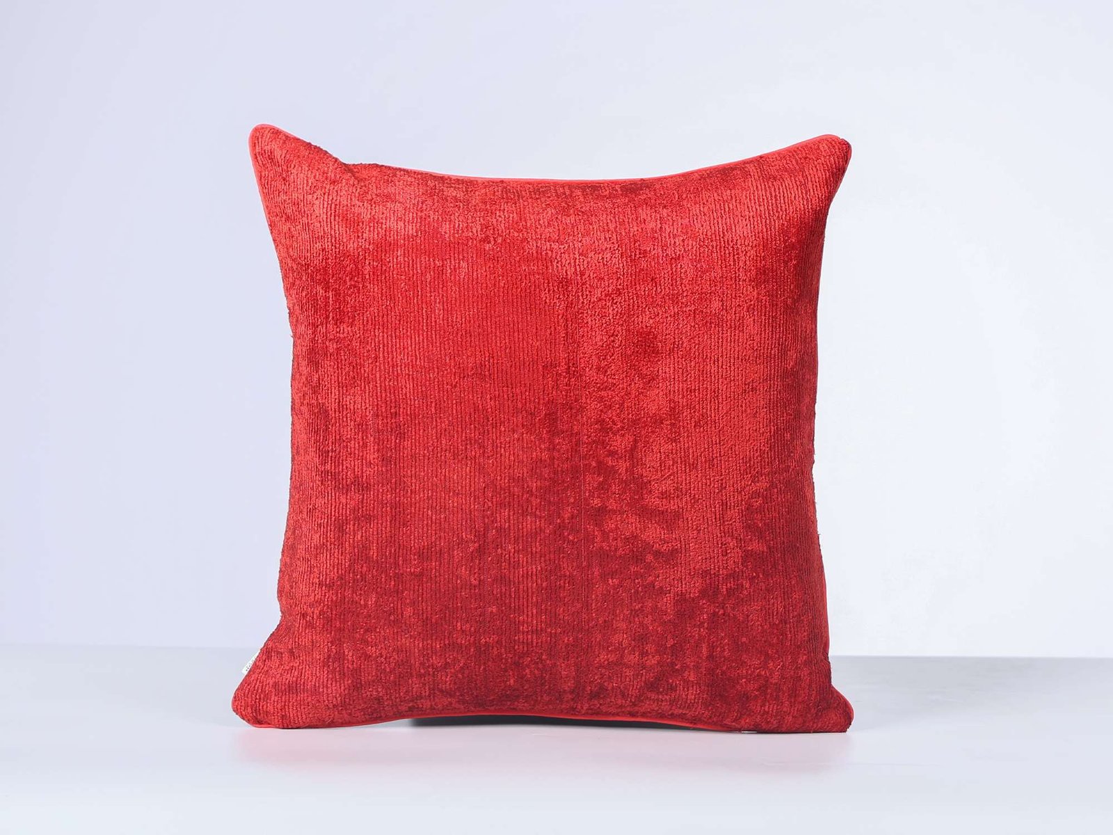 Red Silk Velvet Handwoven Pillow Cover