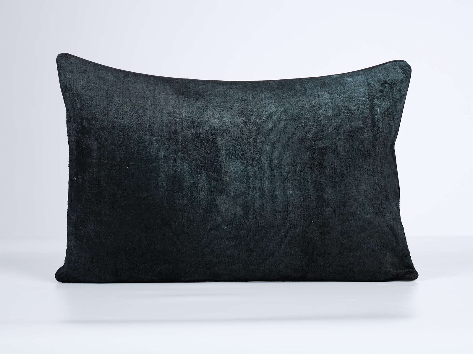 Black Silk Velvet Handwoven Pillow Cover