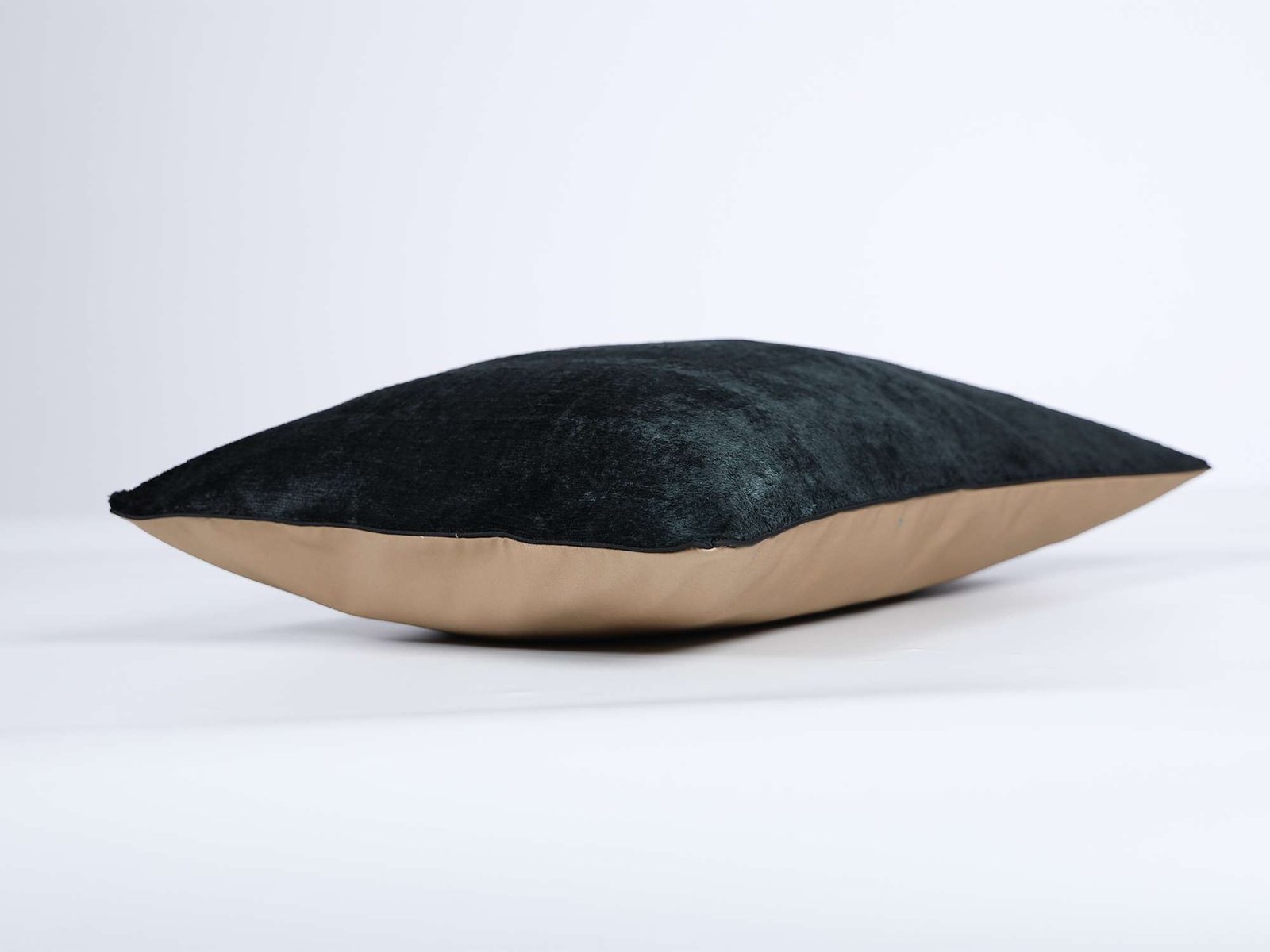 Black Silk Velvet Handwoven Pillow Cover