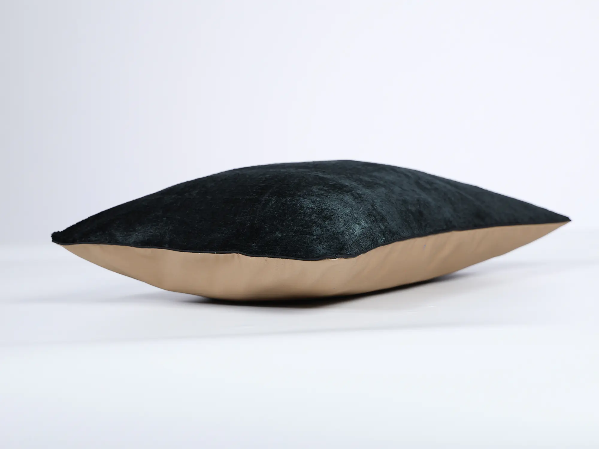 Black Silk Velvet Handwoven Pillow Cover
