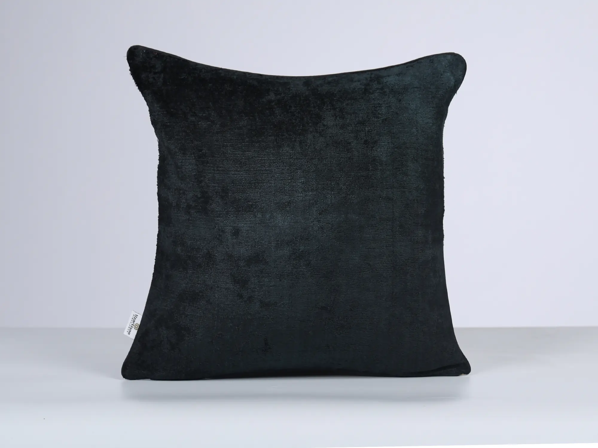 Black Silk Velvet Handwoven Pillow Cover