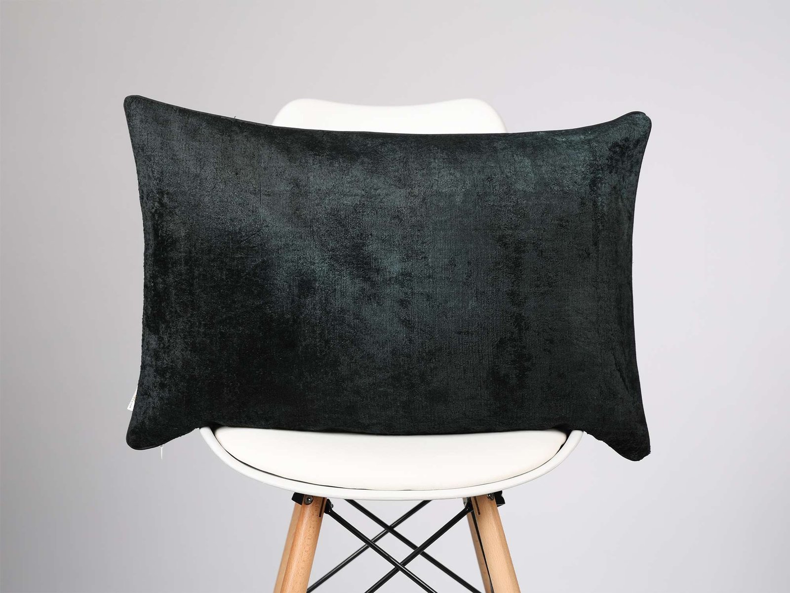 Black Silk Velvet Handwoven Pillow Cover
