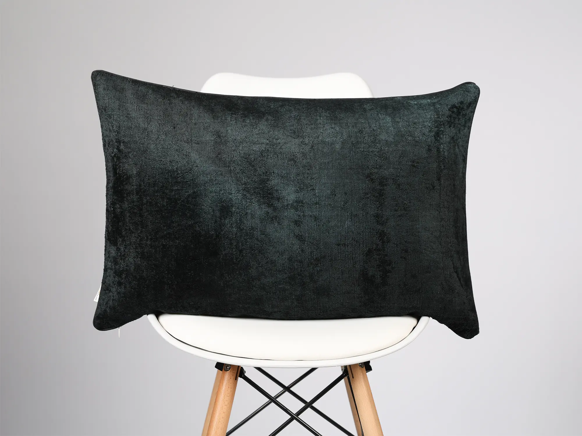 Black Silk Velvet Handwoven Pillow Cover
