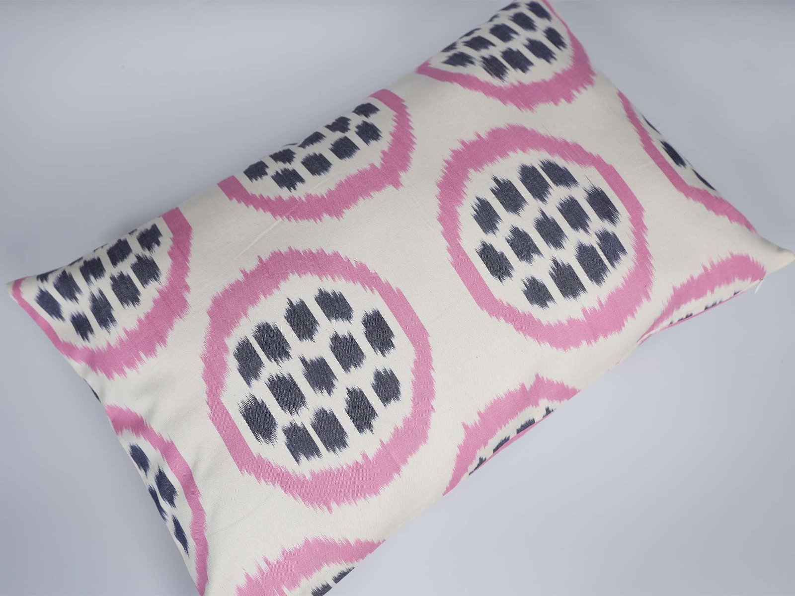 Elegant Pink Ikat Cushion Cover - Image 4