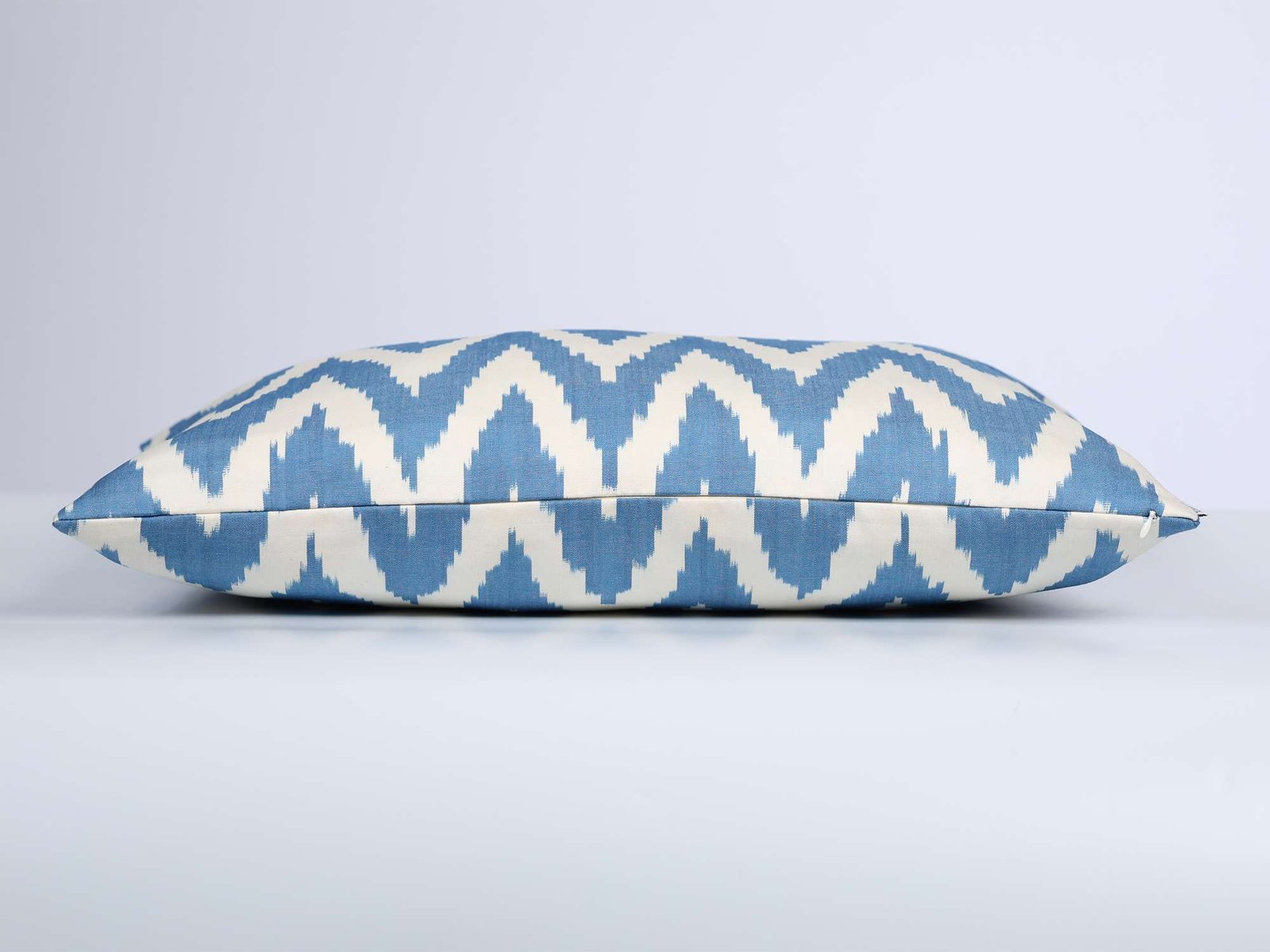 Blue Chevron Cotton Ikat Cushion - Image 4