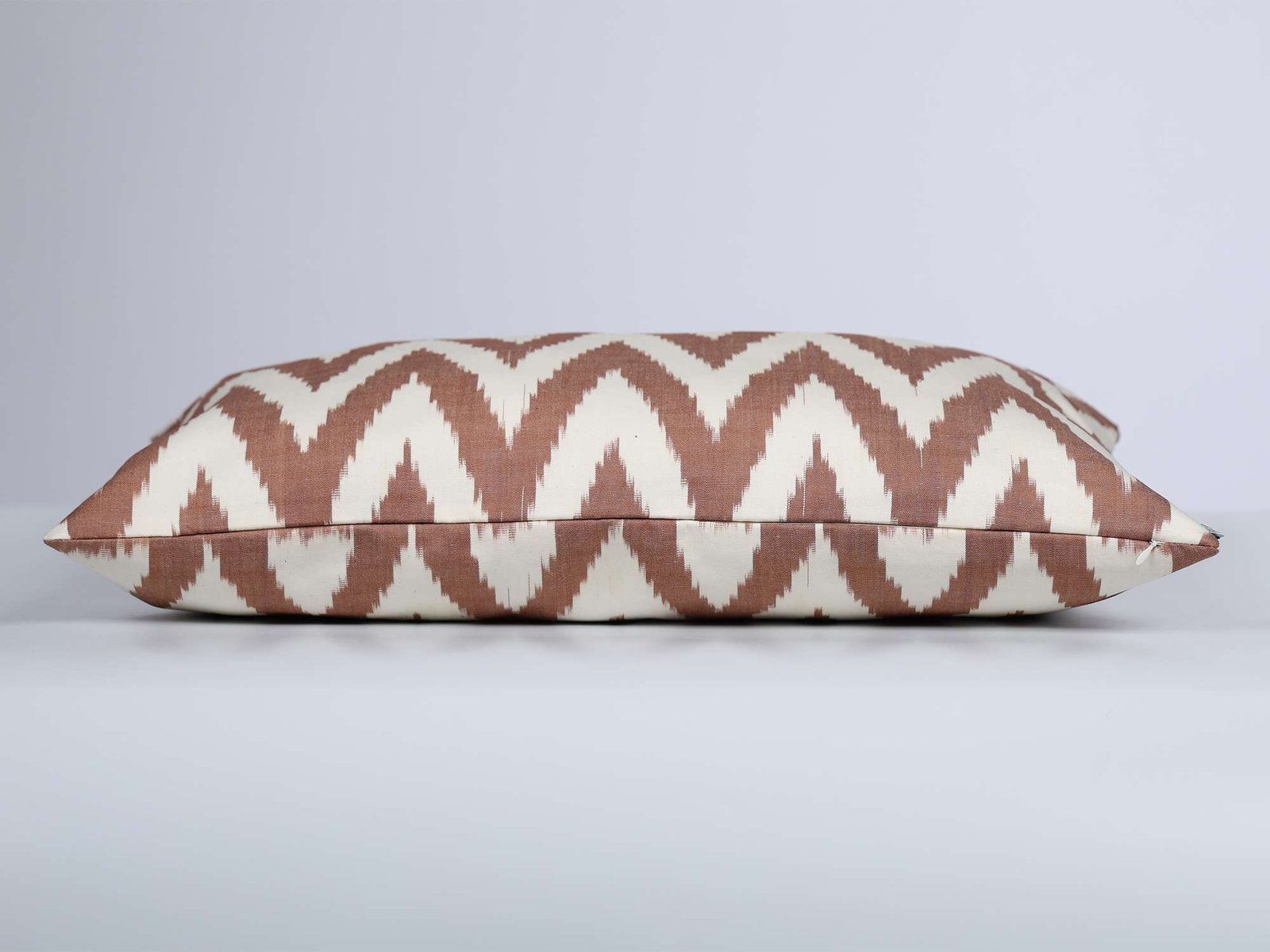Brown Chevron Cotton Ikat Cushion Cover - Image 4