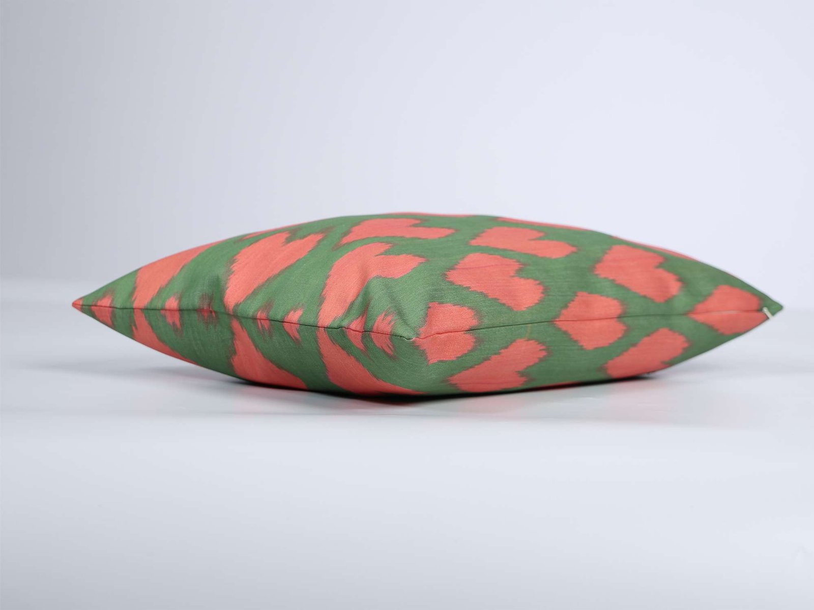 Pink and Green Ikat Pattern Cushion Cover - Image 4