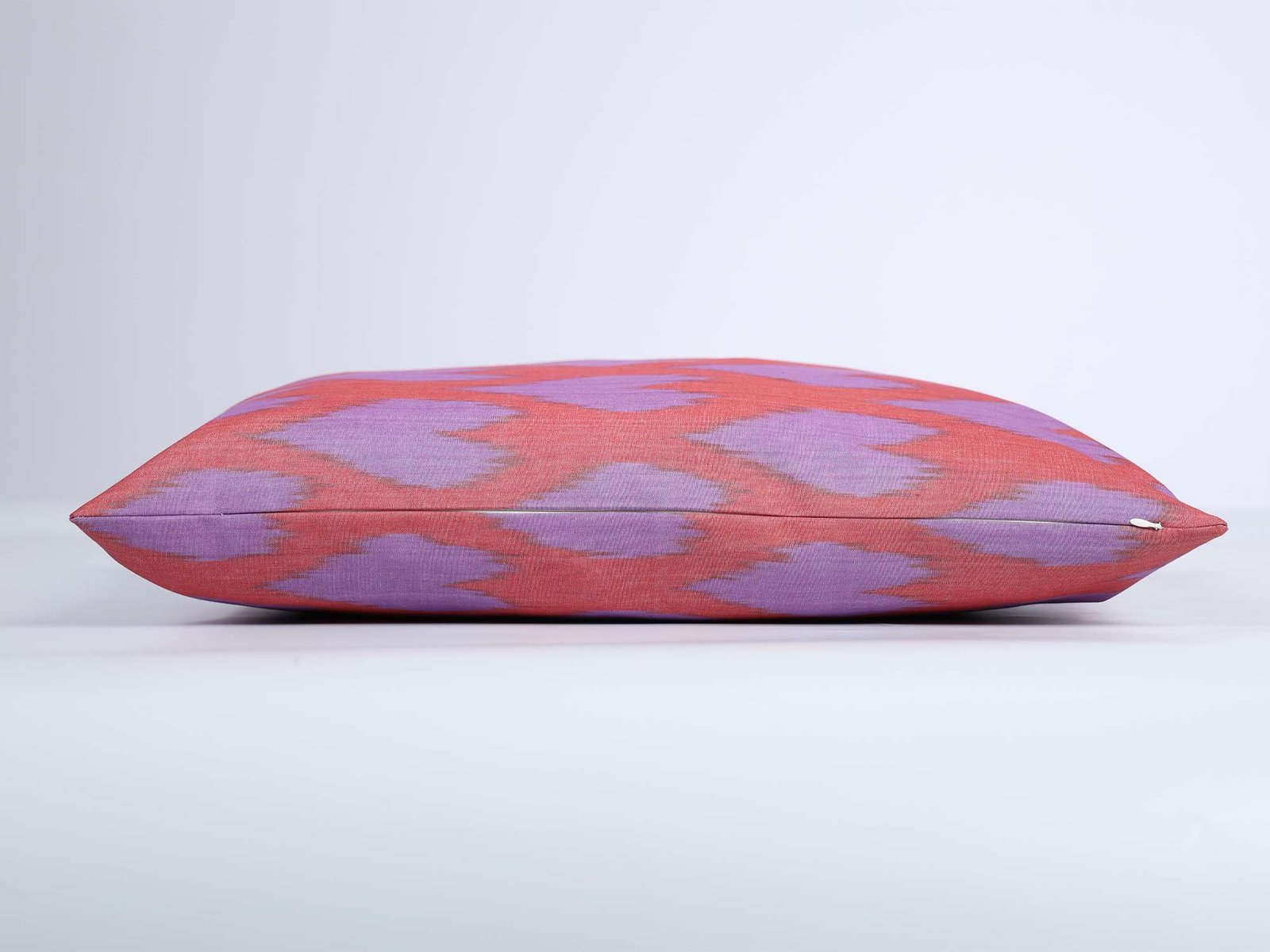 Coral Pink and Lavender Ikat Cushion Cover - Image 4