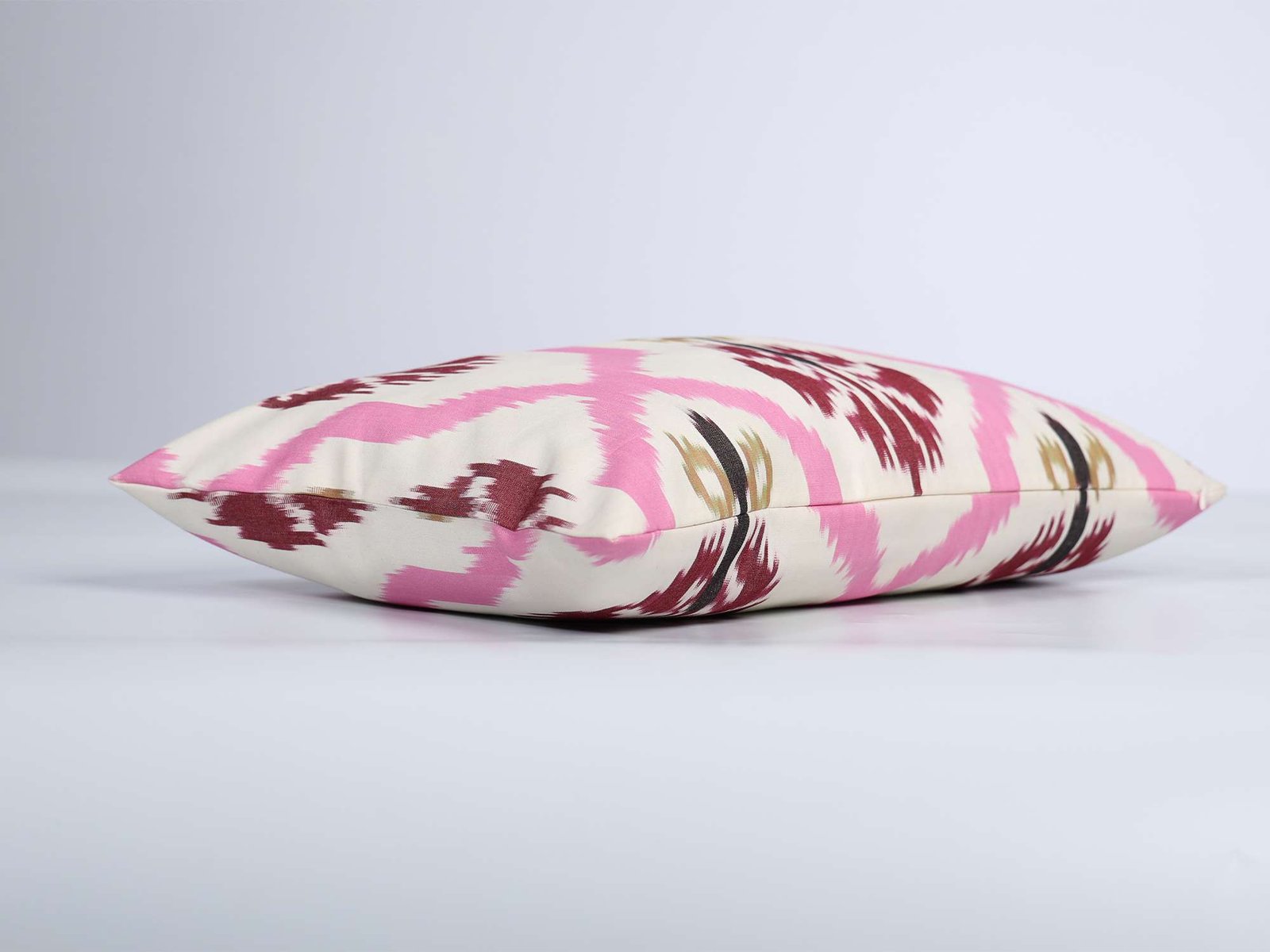 Pink Burgundy Ikat Pillow Cover - Image 5