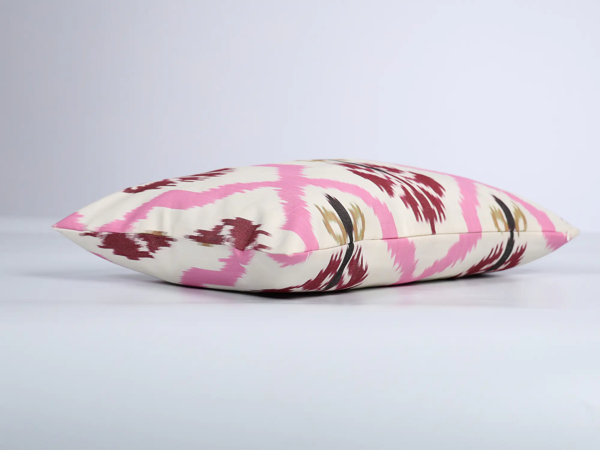 Pink Burgundy Ikat Pillow Cover