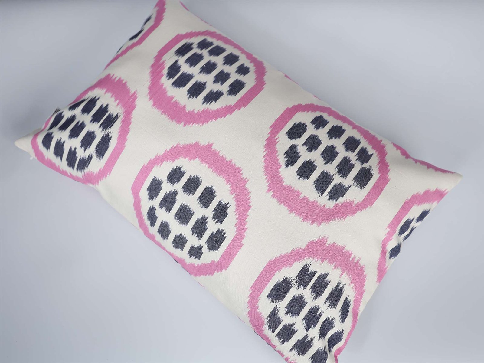 Elegant Pink Ikat Cushion Cover - Image 5