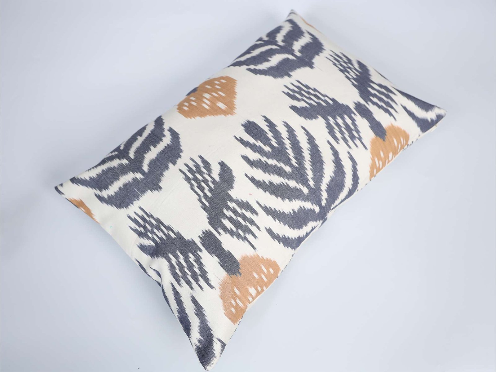 Elegant Gray Ikat Cushion Cover - Image 5