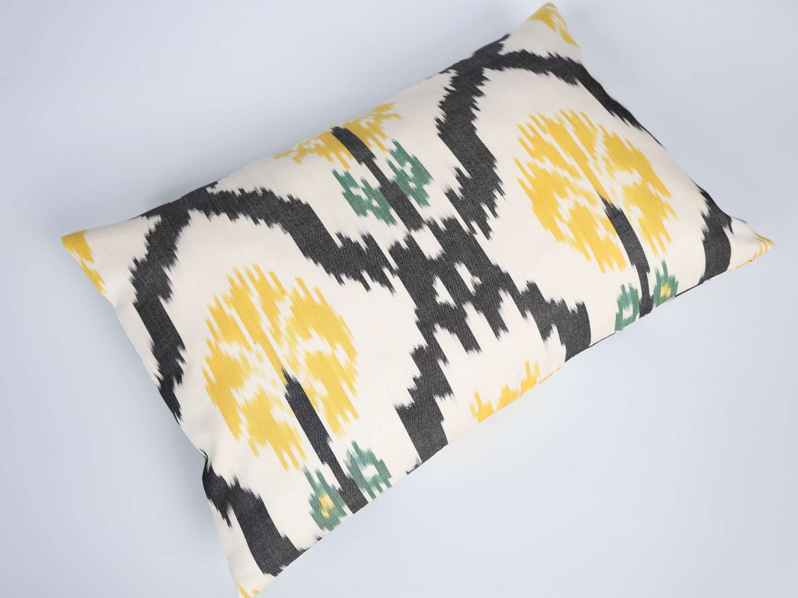 Yellow Black Ikat Cushion Cover - Image 6
