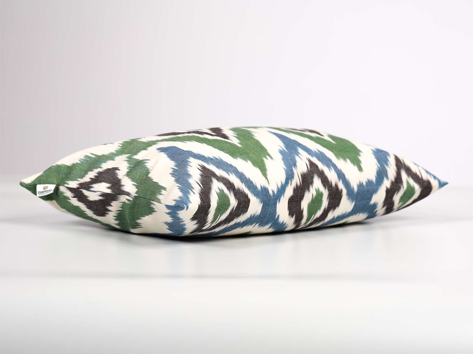 Green Blue Ikat Cushion Cover - Image 7