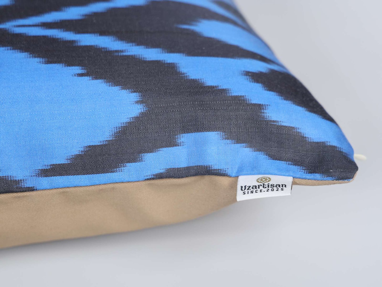 Blue Charcoal Ikat Pillow Cover - Image 7