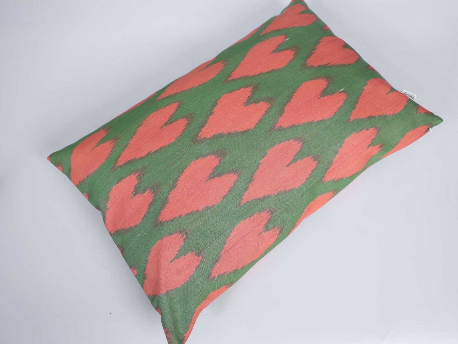 Pink and Green Ikat Pattern Cushion Cover - Image 5