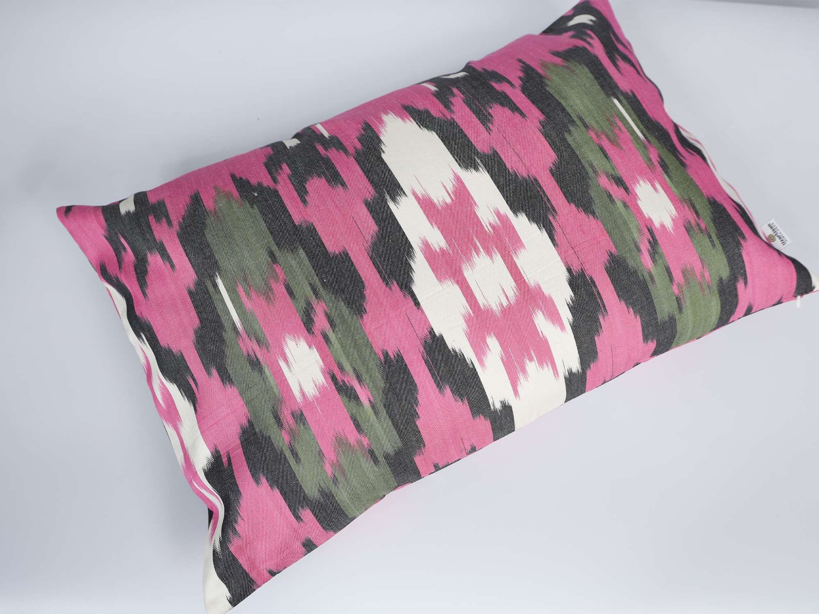 Pink and Black Ikat Cushion Cover - Image 6