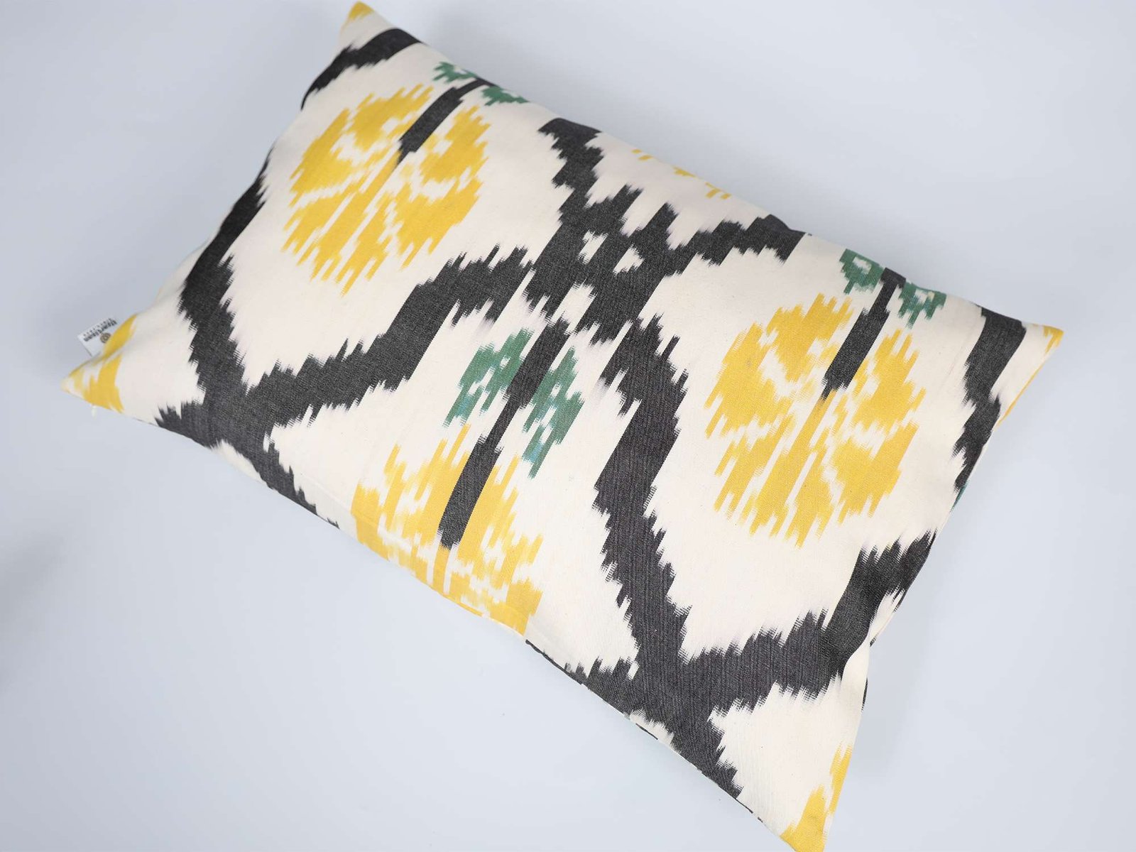Yellow Black Ikat Cushion Cover - Image 7