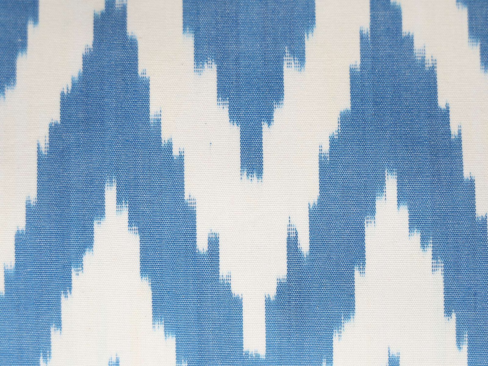 Blue Chevron Cotton Ikat Cushion - Image 6