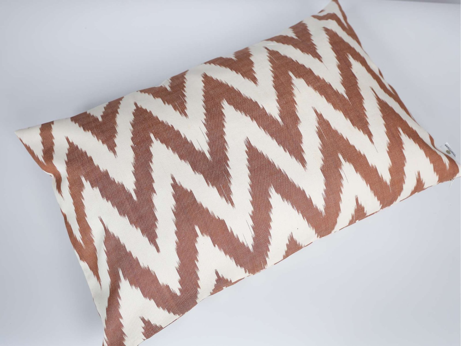 Brown Chevron Cotton Ikat Cushion Cover - Image 6
